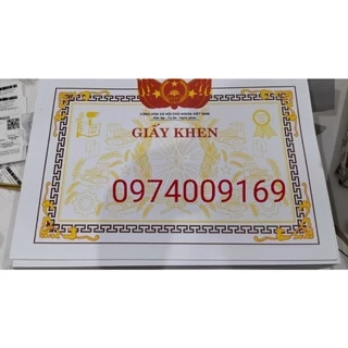 Phôi giấy khen a4 (100 tờ)- mẫu 3, giấy Indo150gsm