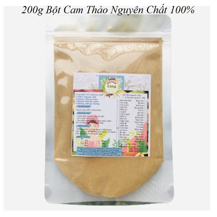 200g Bột Cam Thảo nguyên chất thiên nhiên 100% có giấy VSATTP và ĐKKD dùng để đắp mặt đa công dụng