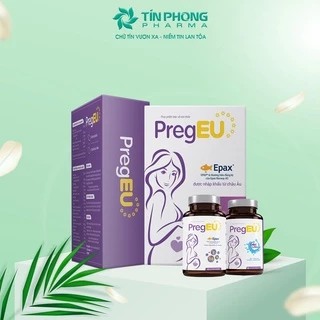 Vitamin Tổng Hợp Cho Bà Bầu PregEU Bổ sung DHA & Vi Chất Cho Phụ Nữ Đang Mang Thai Và Cho Con Bú 60 Viên/2 Lọ