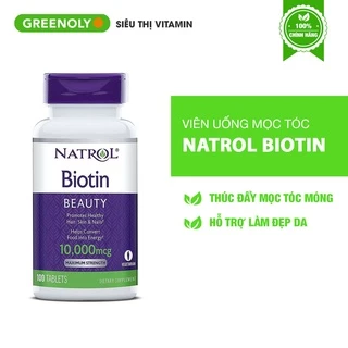 Viên Uống Mọc Tóc Natrol Biotin 10000 Mcg 100 Viên Của Mỹ