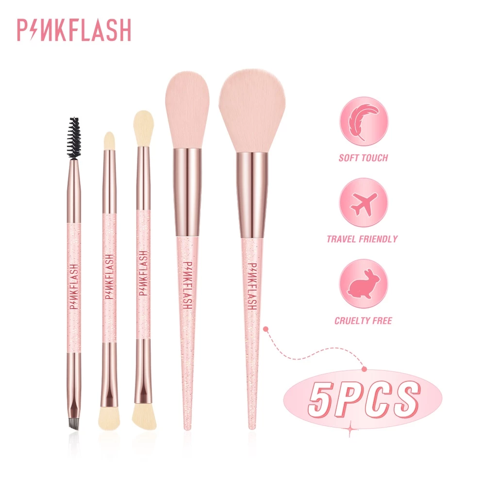 Bộ 5 cây cọ trang điểm PINKFLASH Fairy Wand dùng để đánh phấn mắt/ phấn má hồng/ trang điểm lông mày/ đánh phấn mũi