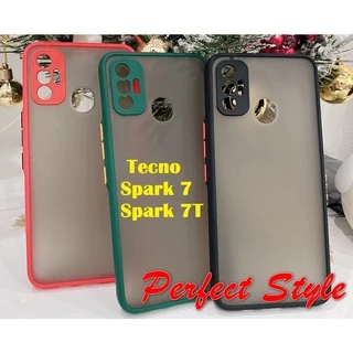 Ốp lưng cao su non Tecno Pova 2 pova 3 Spark 7 Spark 7T Spark 6 go 6go Pop 5 LTE Spark 8C nhám viền màu chống vân tay