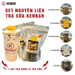 Set Trà Sữa Trân Châu Đường Đen Kenbar (Kèm pudding thơm ngon dễ làm )