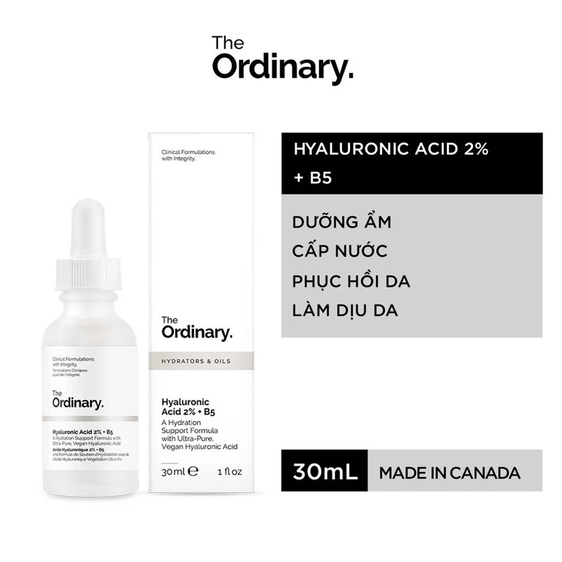 Tinh chất Serum The Ordinary Hyaluronic Acid 2% + B5 cấp ẩm hồi phục da 30ml