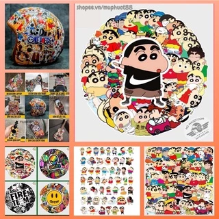 [Set 51 Cái] Sticker hình Shin cậu bé bút chì cute dán trang trí laptop, nón bảo hiểm, vali, xe ga, ván trượt - MP.024