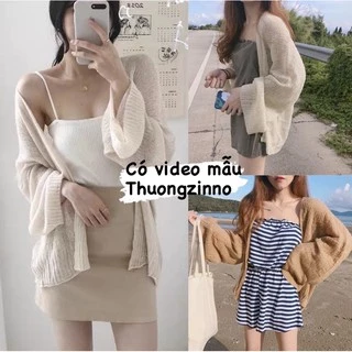 [Ảnh thật/Video]Áo Khoác Cardigan Len Dệt Kim, Áo Khoác Nữ Cardigan Mỏng Sexy