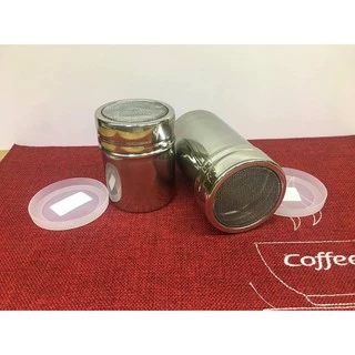 Hũ rắc bột inox socola matcha cacao có nắp đậy Powder dispenser