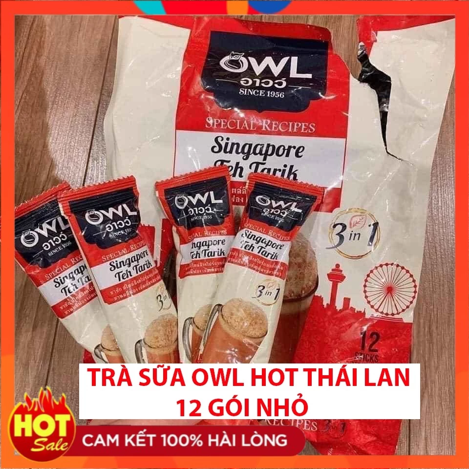 [Hàng Thái có sẵn] Trà Sữa Owl Singapore - Túi Lớn 12 gói - Chuẩn Thái Lan