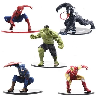 The avengers figures pvc venom spider man captain america bức tượng nhỏ đồ trang trí cho búp bê đồ chơi mô hình cho món quà bé trai