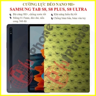 Dán cường lực dẻo nano Samsung Tab S8 11 inch, S8 Plus (S8+) 12.4 inch, S8 Ultra 14.6 inch