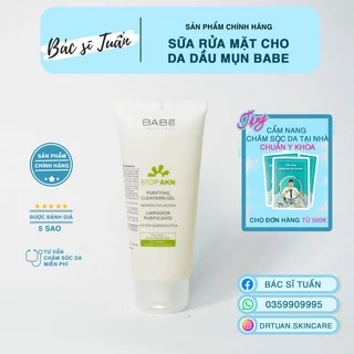 [CHÍNH HÃNG] Sữa rửa mặt dịu nhẹ Babe Stop AKN Purifying Cleansing Gel 200ml