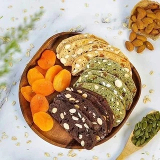 1 Kg Bánh Biscotti Ăn Kiêng Mix 3 Vị - Vani, Chocolate, Matcha Thơm Ngon