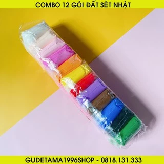 Đất sét Nhật 12 gói 12 màu cỡ lớn, Soft Clay Nhật Bản Nguyên liệu làm slime - Gudetama 1996