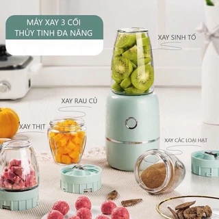 Máy Xay Đa Năng Nội Địa Trung 3 Cối Thuỷ Tinh Cho Bé Ăn Dặm