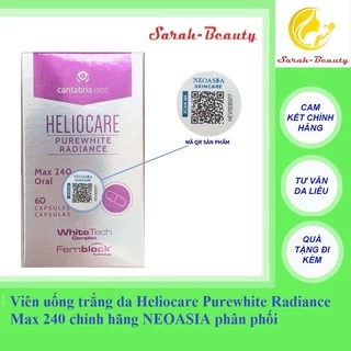 Viên uống trắng da cao cấp, chống nắng ,chống lão hoá Heliocare Purewhite Radiance Max 240