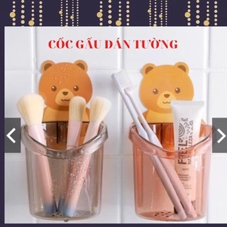 CỐC GẤU DÁN TƯỜNG ❤️LY GẤU DÁN TƯỜNG ĐỰNG BÀN CHẢI, KEM ĐÁNH RĂNG-HÒA PHÁT