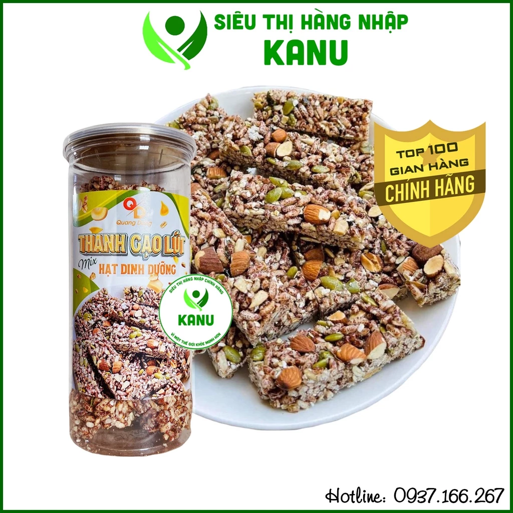 Thanh gạo lứt mix hạt ngũ cốc dinh dưỡng granola 250g, đồ ăn vặt healthy ăn kiêng giảm cân