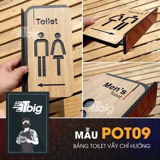 [Hot New] Bảng toilet gỗ chỉ hướng loại bảng vẫy thiết kế sang trọng đẳng cấp