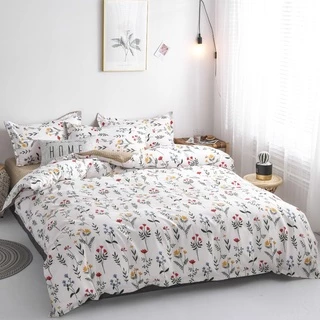 Bộ vỏ chăn ga gối cotton poly Lidaco decor phòng ngủ vintage - Hoa mùa hạ ( SP000801 )