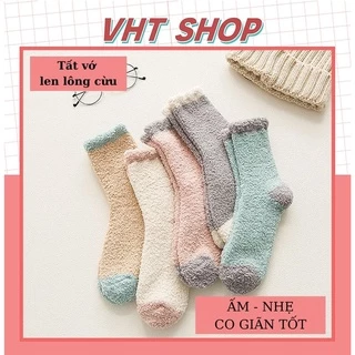 Tất cổ cao nữ, vớ cổ cao len lông cừu cổ bèo phong cách Vintage TC136 - VHT SHOP