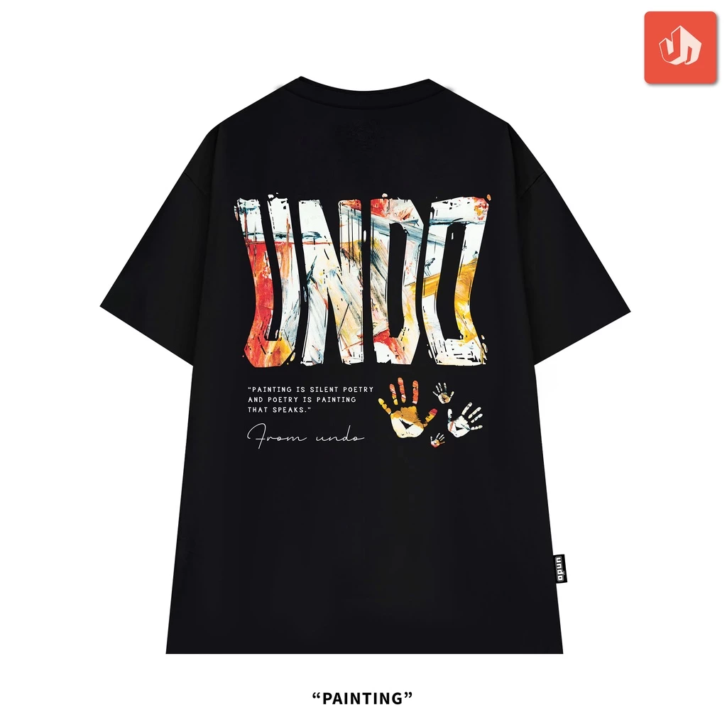 Áo Thun Unisex Undo Painting Màu Đen 100% Cotton - Local Brand Chính Hãng