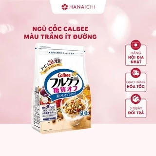 Ngũ Cốc CALBEE 600gr + 50g  Màu Trắng Ít Đường - Nội địa Nhật