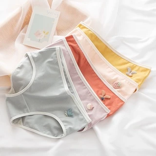 Quần Lót Nữ ❤️ Quần Lót Nữ Cotton Trơn Mềm Mại Tôn Dáng Phối icon Đáng Yêu A328