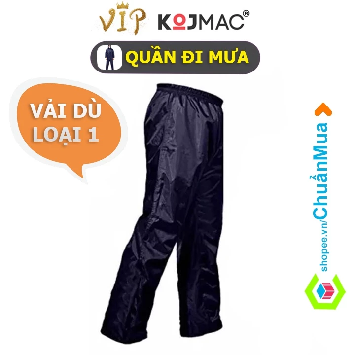 Quần Đi Mưa Vải Dù KOJMAC Cao Cấp Chống Thấm Nước ( Size Lớn 60-80kg, Siêu Bền Kết Hợp Phối Áo Mưa Thành Bộ Thời Trang )