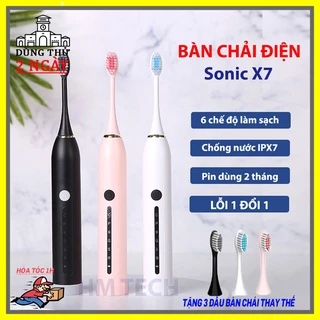 Bàn chải điện Sonic X7 pro, tặng 3 đầu bàn chải, 6 chế độ hoạt động, chống nước, lỗi 1 đổi 1