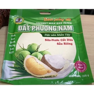 Bánh tráng sữa dừa sầu riêng Đất Phương Nam 220gr - Bánh Phồng Sữa