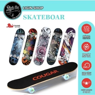 Ván trượt Skateboard, Tặng kẻm túi Ván , ván trượt thể thao mặt nhám gỗ ép 8 lớp, Hãng Cougar MH3108 BBTGLOBAL.