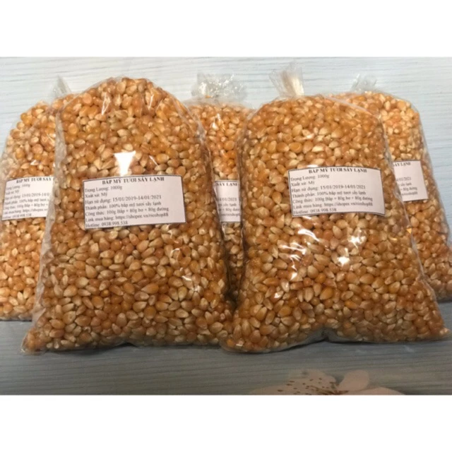 1kg Bắp mỹ sấy lạnh rang bơ