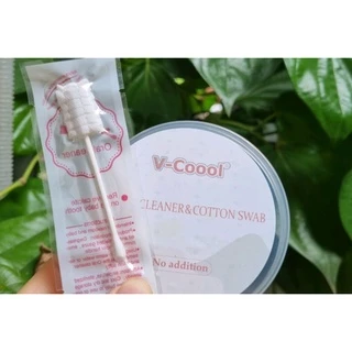 CÂY RƠ LƯỠI + TĂM BÔNG V-COOL CAO CẤP 2 ĐẦU (Hộp 30c)