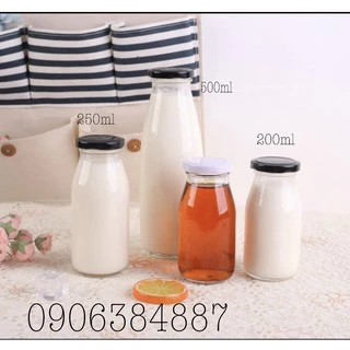 Chai Thủy Tinh Đựng Sữa Nắp Thiếc 200ml | 250ml