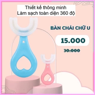 Bàn chải đánh răng cho bé từ 2-6 tuổi - thiết kế chữ U thông minh, silicon y tế an toàn sức khoẻ với bé