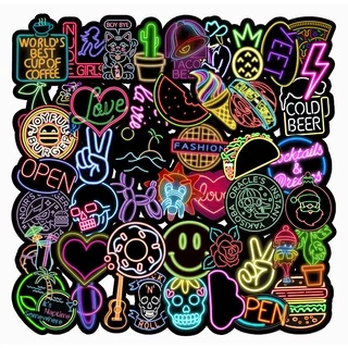 [50 Hình] Hình dán sticker phong cách Neon dán trang trí mũ bảo hiểm, điện thoại, laptop - DB.110