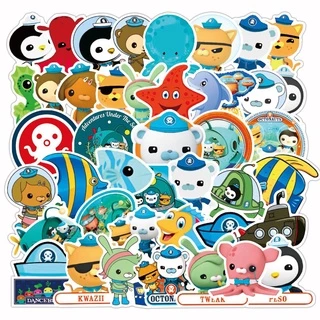 Y&P| Hình Dán Chống Nước The Octonauts Phim Hoạt Hình Mũ Bảo Hiểm Máy Tính Xách Tay Hành Lý Dán Thiết Lập, 50 tờ