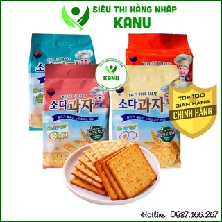 [4 vị] Bánh quy lạt soda cracker healthy JK Hàn Quốc 420g phù hợp người ăn kiêng giảm cân