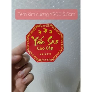 Combo 10 Tem Giấy Dán Hộp Kim Cương Đựng Yến