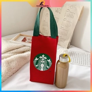 Bình Giữ Nhiệt Cao Cấp Starbucks Túi Tote Canvas Tiện Lợi Cho Việc Bảo Quản Cơm Giữ Nhiệt 【New】