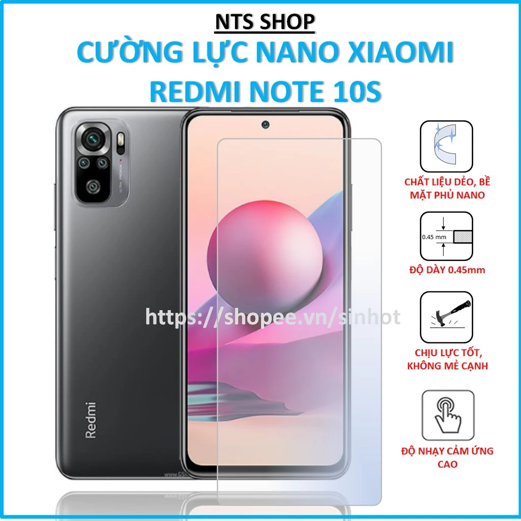 Dán cường lực dẻo bảo vệ màn hình +camera + mặt lựng nano dẻo chống nhìn trộm Xiaomi Redmi Note 10S