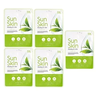 Hàng Chính Hãng- Bộ 5 Đắp Mặt Nạ Trà Xanh Tự Nhiên  Isk Sunskin Green Tea Sheet Mask Hàn quốc cao cấp 23g/ Gói