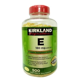 Viên uống bổ sung Vitamin E Kirkland Signature 500 viên _ Hàng Mỹ chính hãng date 2027