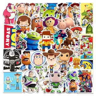 Bộ 50 sticker chống thấm nước hình ảnh phim Toy Story trang trí nhà cửa/mũ bảo hiểm/đàn guitar/máy tính xách tay