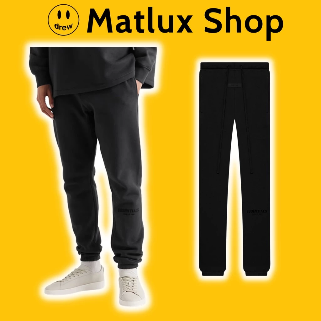 Quần pants FEAR OF GOD ESSENTIALS SS22 Black in nhung cao cấp, Quần nỉ nam FOG ESSENTIALS chất liệu nỉ bông form rộng