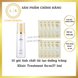 10 gói tinh chất tái tạo dưỡng trắng Elixir Treatment Su:m37 1ml