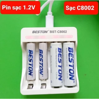 PIN SẠC 1.2V AA/AAA HÃNG BESTON VÀ BỘ SẠC PIN 4 KHAY PIN BST-C8002 DÙNG CHO MICRO KHÔNG DÂY, ĐIỀU KHIỂN, ĐỒ CHƠI