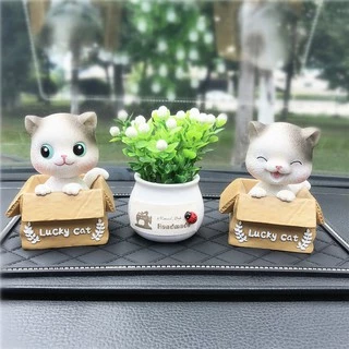 Trang trí taplo ô tô -  Mèo Lucky Cat đặt bàn học bàn làm việc văn phòng - phòng ngủ decor siêu xinh và dễ thương