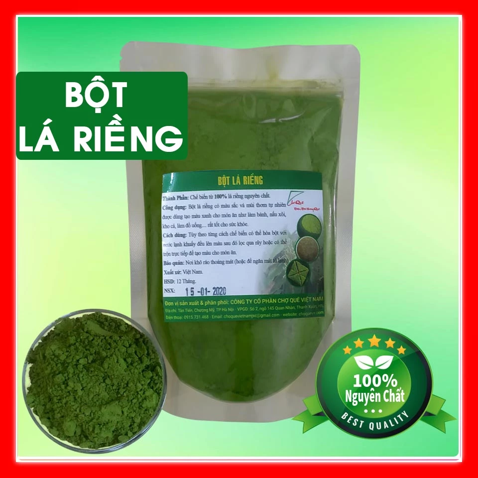 Bột lá riềng nguyên chất gói 100gr/200gr/300gr/500g Chợ Quê