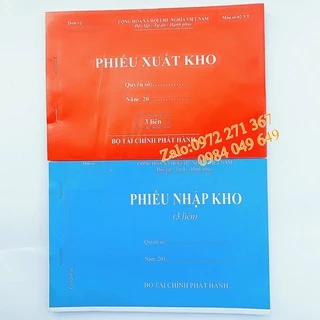 Phiếu nhập kho - xuất kho 3 liên A5 60 - 100 tờ